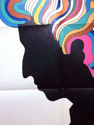 Bob Dylan Milton Glaser 60 ' s Poster w/ Album and RARE LP Sleeve 8