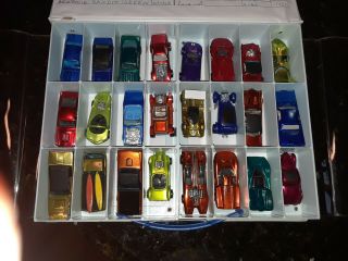 MATTEL HOT WHEELS CASE FOR 24 CARS WITH 24 CARS SOME MAY NOT BE HOT WHEELS 2