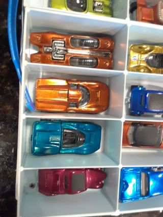 MATTEL HOT WHEELS CASE FOR 24 CARS WITH 24 CARS SOME MAY NOT BE HOT WHEELS 8