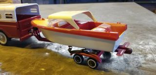 1961 Tonka Fisherman Truck With Speed Boat 9