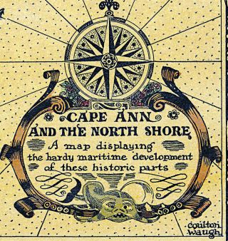 1923 Pictorial Map Cape Ann and the North Shore Massachusetts Historical Poster 2