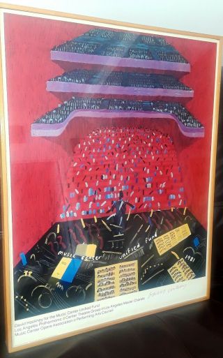 David Hockney Signed Los Angeles Music Center Fund Limited Edition Art Poster