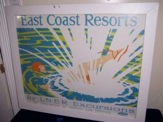 East Coast Resorts By L.  N.  E.  R.  Excursions By Tom Purvis Color Print Poster