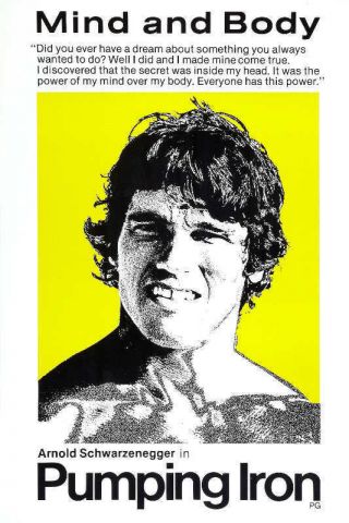 1977 Pumping Iron Vintage Schwarzenegger Sport Movie Poster Print 54x36 Big