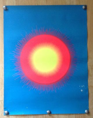 Seventies Black Light Poster " Sunburst " 21 " X 27 "