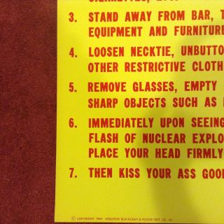 Notice Nuclear Attack Houston Blacklight Vintage Poster 3