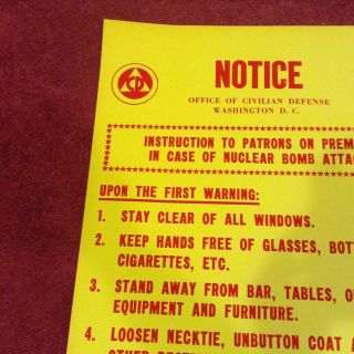 Notice Nuclear Attack Houston Blacklight Vintage Poster 5