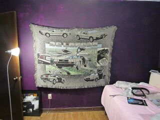 BACK TO FUTURE DELOREAN BLANKET.  RARE 65 inches long by 50 inches 2