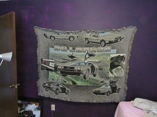 BACK TO FUTURE DELOREAN BLANKET.  RARE 65 inches long by 50 inches 4