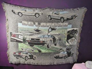 BACK TO FUTURE DELOREAN BLANKET.  RARE 65 inches long by 50 inches 7
