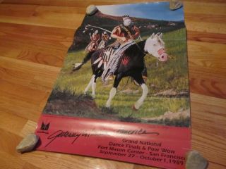 1989 Charles W Chapman Signed " Gateway To Indian America " Pow Wow Poster