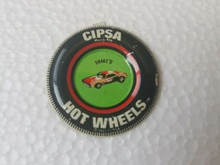 Vintage Hot Wheels Redline Cipsa 1971 Snake Ii Button Badge Mexico Very Rare
