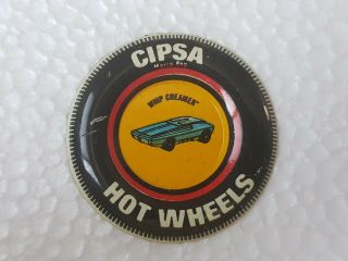 Vintage Hot Wheels Redline Cipsa 1971 Whip Creamer Button Badge Mexico Rare