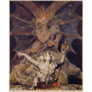 1805 William Blake The Number Of The Beast Is 666 Dragon Painting Art Poster