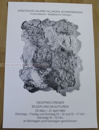 German Exhibition Poster 1985 - Siegfried Cremer - Pictures And Sculptures
