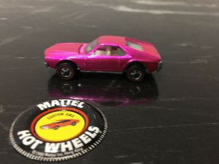 Hot Wheels Redlines - 1968 all - CUSTOM AMX - PINK With Button 5