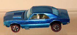 Dte 1968 Hot Wheels Redline 6208 Metallic Blue Custom Camaro W/white Interior