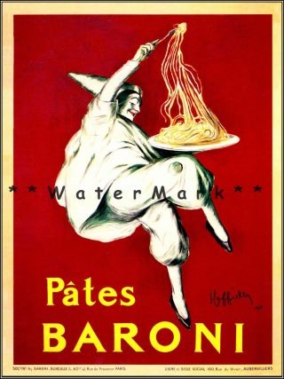 Pates Baroni 1921 Vintage Poster Print Pasta Kitchen Decor Advert Cappiello Art 4