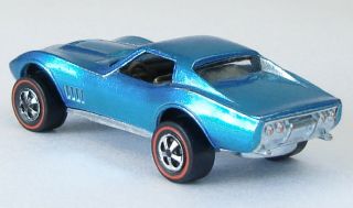 1968 Hot Wheels CUSTOM CORVETTE Redline - Metallic Light Blue 2