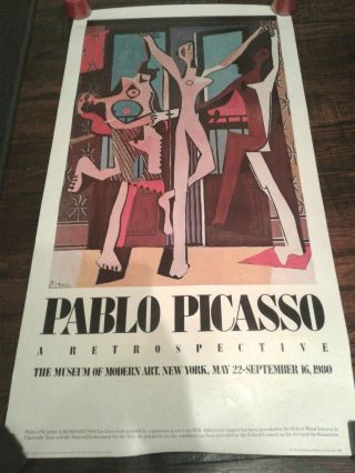 Vintage Pablo Picasso Retrospective The Dance Museum Of Modern Art Poster 1980