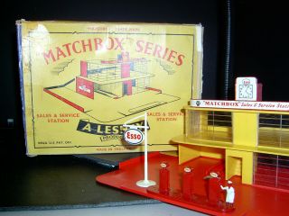 Matchbox Lesney Matchbox Esso Sales & Service Station Mg1b Exc/nm & Box