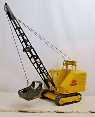 Tonka Drag Line Steam Shovel Excavator Crane 1960s In Yellow Complete