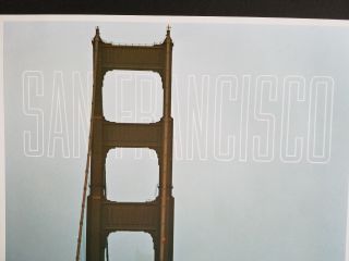 1960s SAN FRANCISCO CALIFORNIA TRAVEL POSTER VINTAGE GOLDEN GATE BRIDGE 2