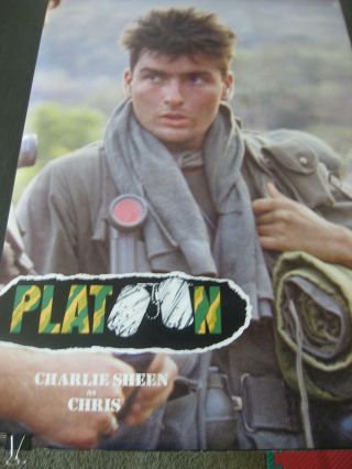 1986 Platoon Oliver Stone Charlie Sheen Vintage Rolled Wall Poster Pbx2880