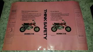 1972 Honda Z - 50 Vintage Motorcycle Poster Print 20x13 Paper School Book Cover