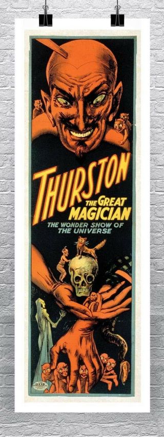 Thurston The Great Magician Vintage Magic Poster Canvas Giclee Print 17x45 In.