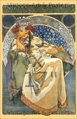 11x17 Inch Art Nouveau Poster Print Alphonse Mucha Princezna Hyacinta