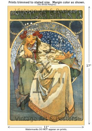 11x17 inch Art Nouveau Poster Print Alphonse Mucha Princezna Hyacinta 2