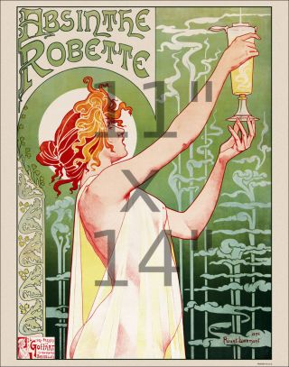 Art Nouveau Print - Absinthe Robette - Vintage Art Print Poster 11x14 Inches