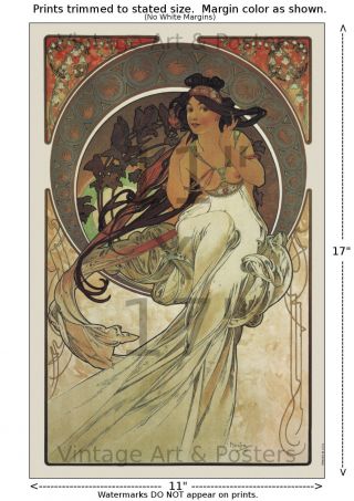 Alphonse Mucha - The Arts: Music - Poster/Print [6 sizes,  matte,  glossy avail] 4