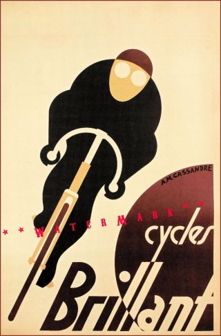 Cycles Brilliant 1925 Vintage Poster Print French Bicycle Advertising Art Deco