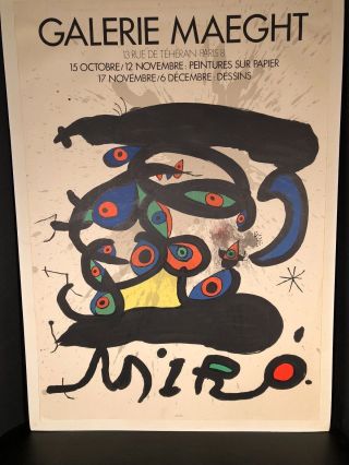 1971 Juan Miro Galerie Maeght Exhibition Poster Edition Of 150