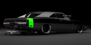 1969 Dodge Charger R/t Pro Stock Classic Car Art Poster Print 18x36 9 Mil Paper