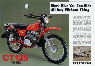 1977 Honda Ct125 Vintage Motorcycle Ad Poster Print 25x36 9mil Paper