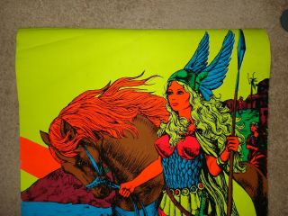 Vintage VIKING ' s MATE Houston blacklight poster bright neon blacklite 1971 2