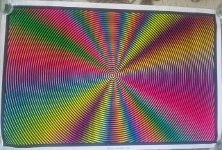 Vintage 1976 " Spiral Illusion " Psychedelic Black Light Poster