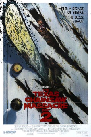 1986 Texas Chainsaw Massacre 2 Vintage Horror Movie Poster Print 36x24 9mil