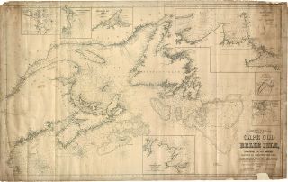 1866 Map Cape Cod - Belle Isle Us Coast Survey Chart Coastal Nautical Art Poster