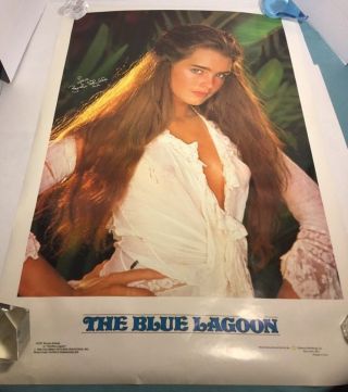 Young Brooke Shields Sexy Pose The Blue Lagoon Poster 1980