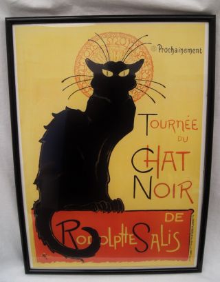 Theophile Steinlen Tournee Du Chat Noir Framed Vintage French Black Cat Poster