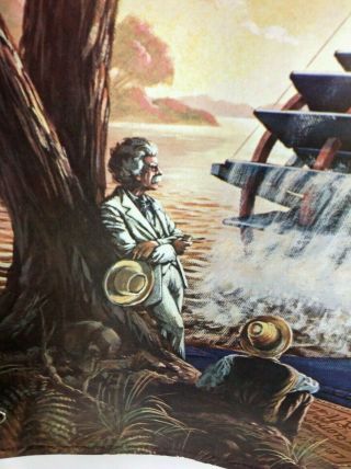 1978 LEVI ' S Poster Vintage Blue Jeans Advertising Steamboat Mark Twain Art 8