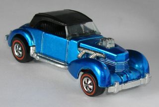 1970 Hot Wheels CLASSIC CORD Redline - Metallic Blue 2