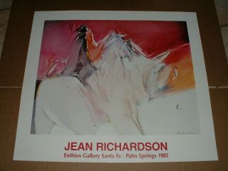 Jean Richardson Abstract Art Horse Poster 1985 Ethios Gallery Artist Signed