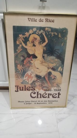 Rare 1972 Museum Musee Des Jules Cheret Exhibition Poster France Framed