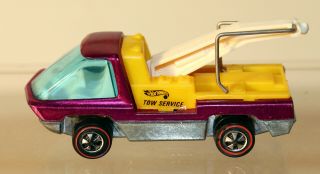 Dte 1970 Hot Wheels Redline 6450 Metallic Violet Tow Truck W/white Interior