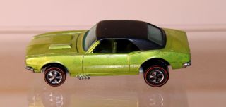 Dte 1968 Hot Wheels Redline 6208 Metallic Lime Custom Camaro W/olive Interior